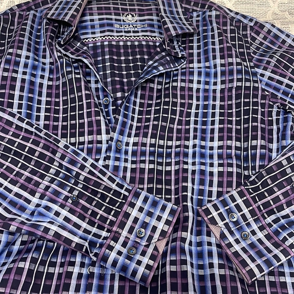 Bugatchi Multicolored Button Down Long Sleeve Shi… - image 2